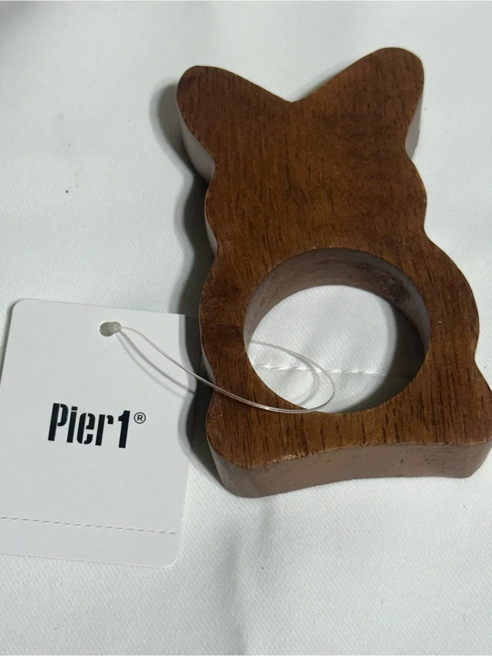 Pier 1 Brown Wooden Bunny Napkin Ring